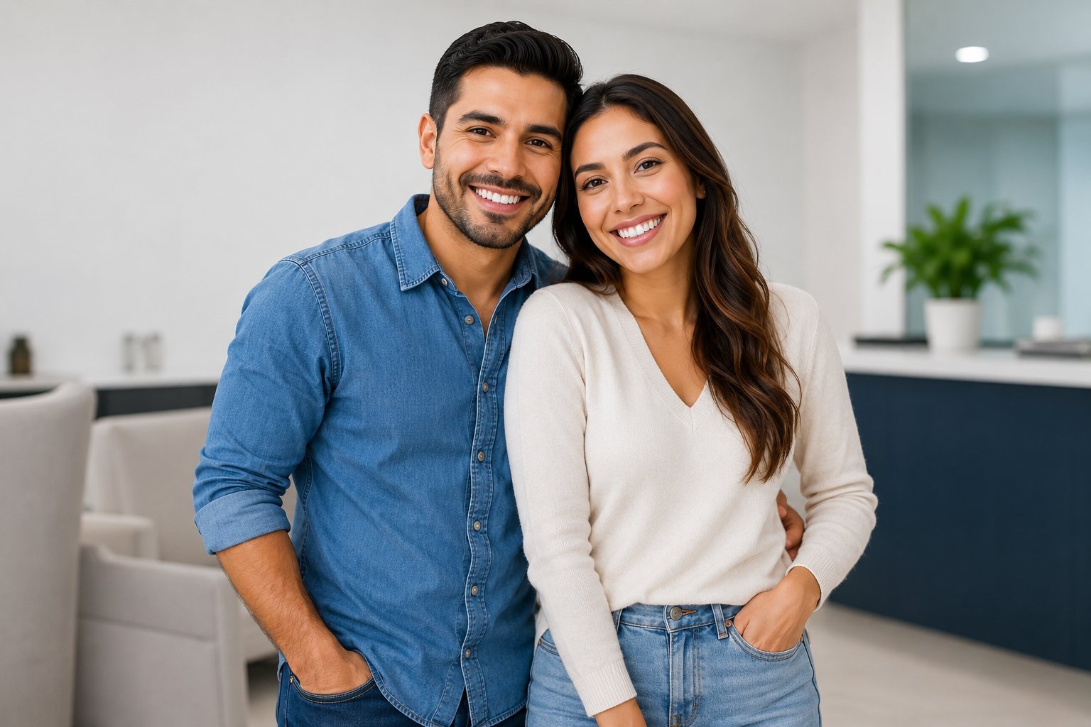 Smiling couple at Hialeah Dental Studio
